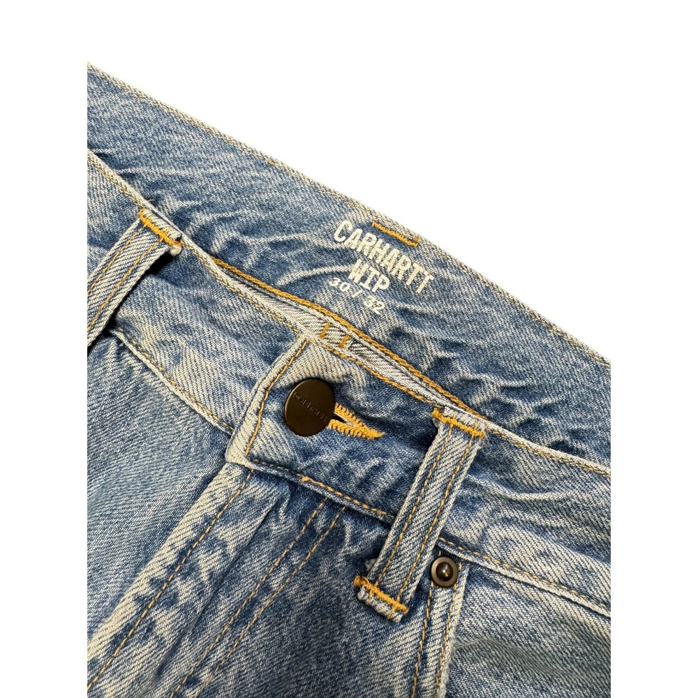 Carhartt WIP Pontiac Pant Mens 30x32 Blue Light Wash Good Straight Leg Denim - Picture 2 of 10